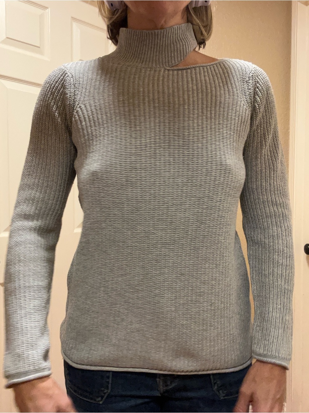 Boston Proper Asymmetrical Turtleneck Sweater